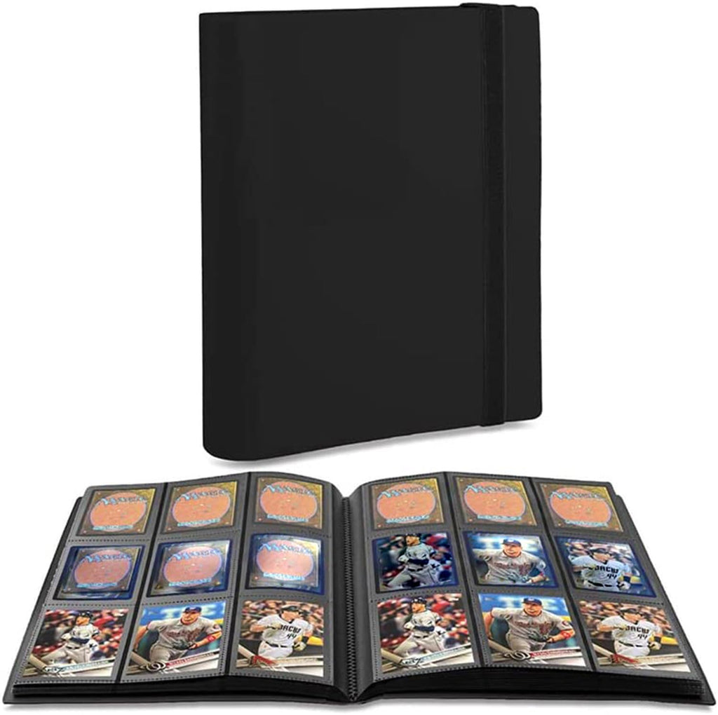 Trading Card Binder Holder, Sports Card Collector Binder Album, 20 Pages, 360 Card Capacity - Black