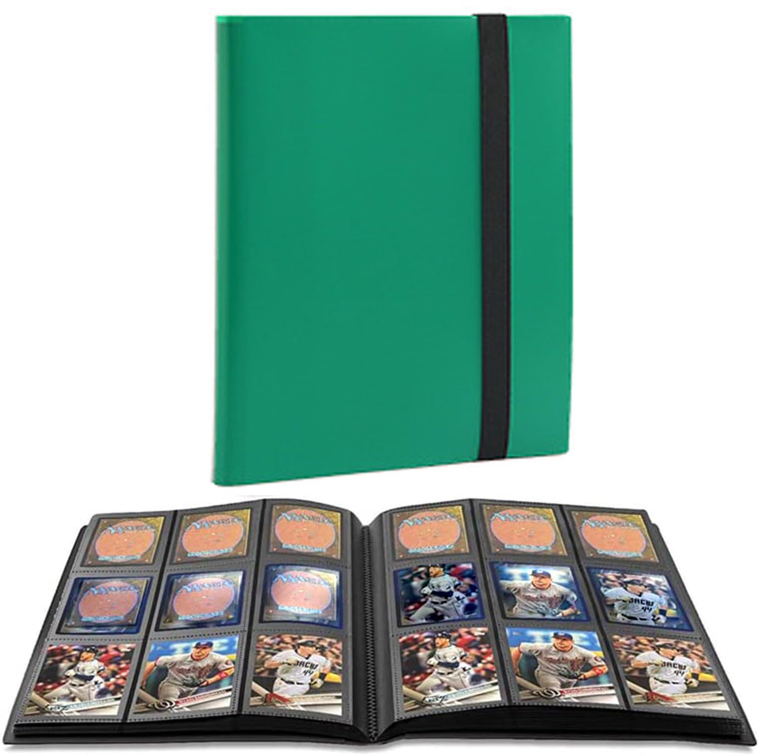 Trading Card Binder Holder, Sports Card Collector Binder Album, 20 Pages, 360 Card Capacity - Black