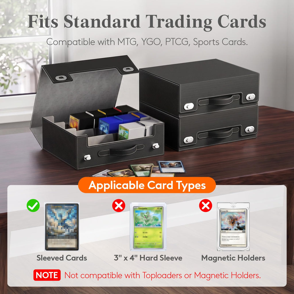 Trading Card Storage Box (1800 Sleeved Cards Capacity)