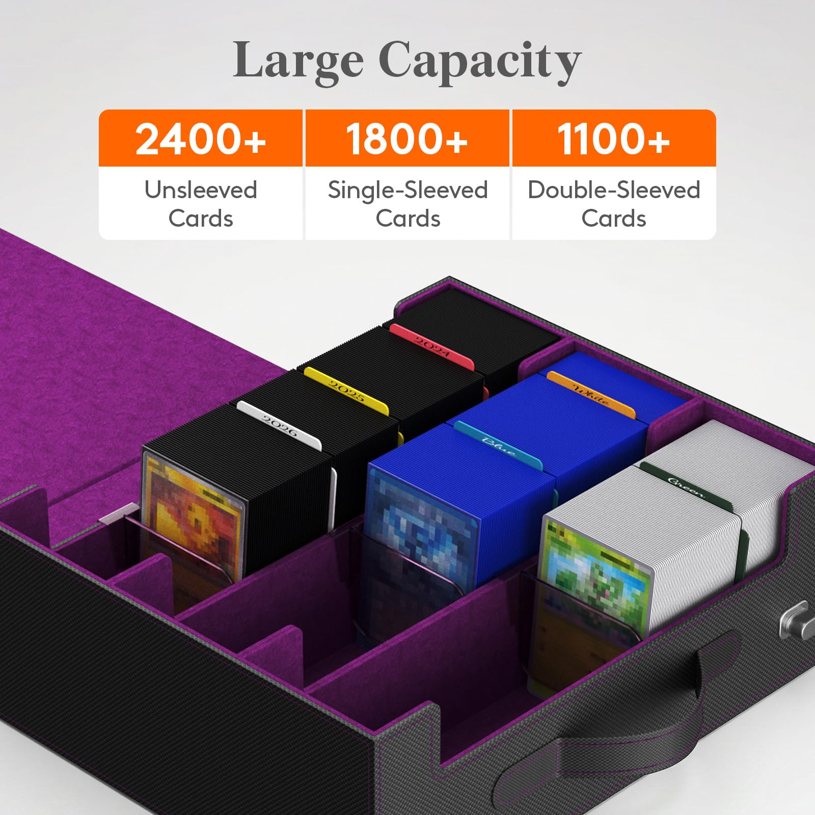 Trading Card Storage Box (1800 Sleeved Cards Capacity)