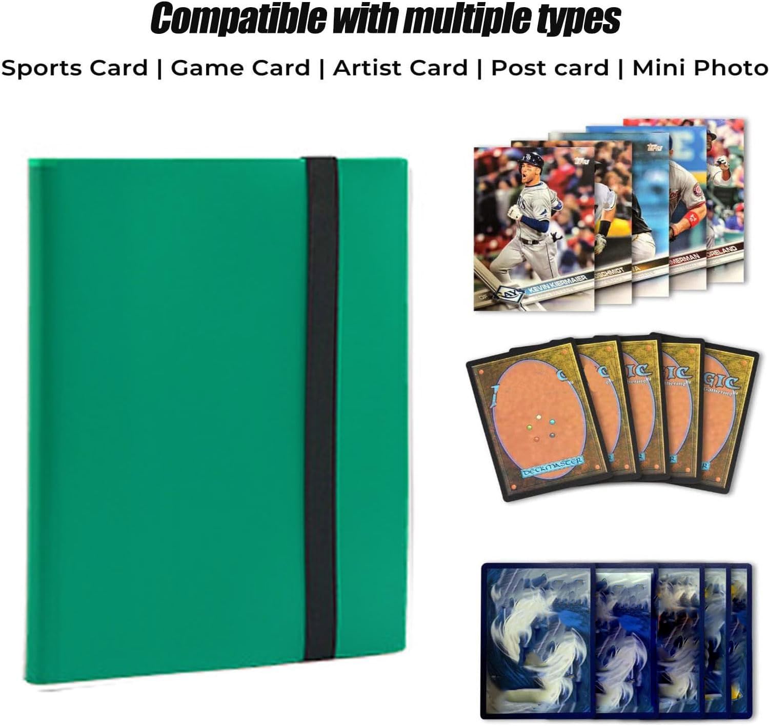 Trading Card Binder Holder, Sports Card Collector Binder Album, 20 Pages, 360 Card Capacity - Black