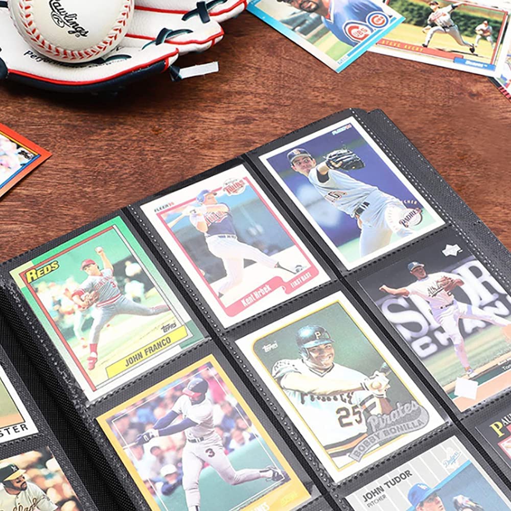 Trading Card Binder Holder, Sports Card Collector Binder Album, 20 Pages, 360 Card Capacity - Black