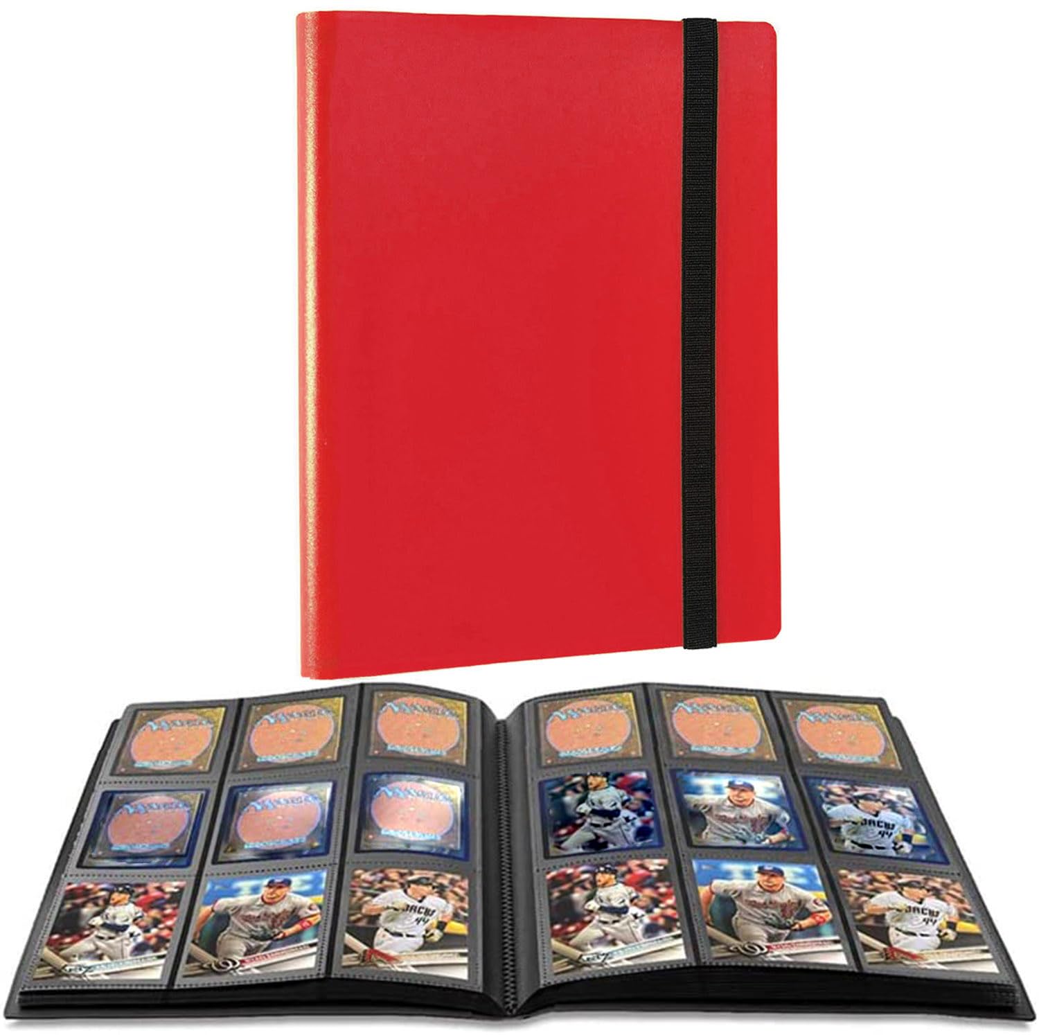 Trading Card Binder Holder, Sports Card Collector Binder Album, 20 Pages, 360 Card Capacity - Black