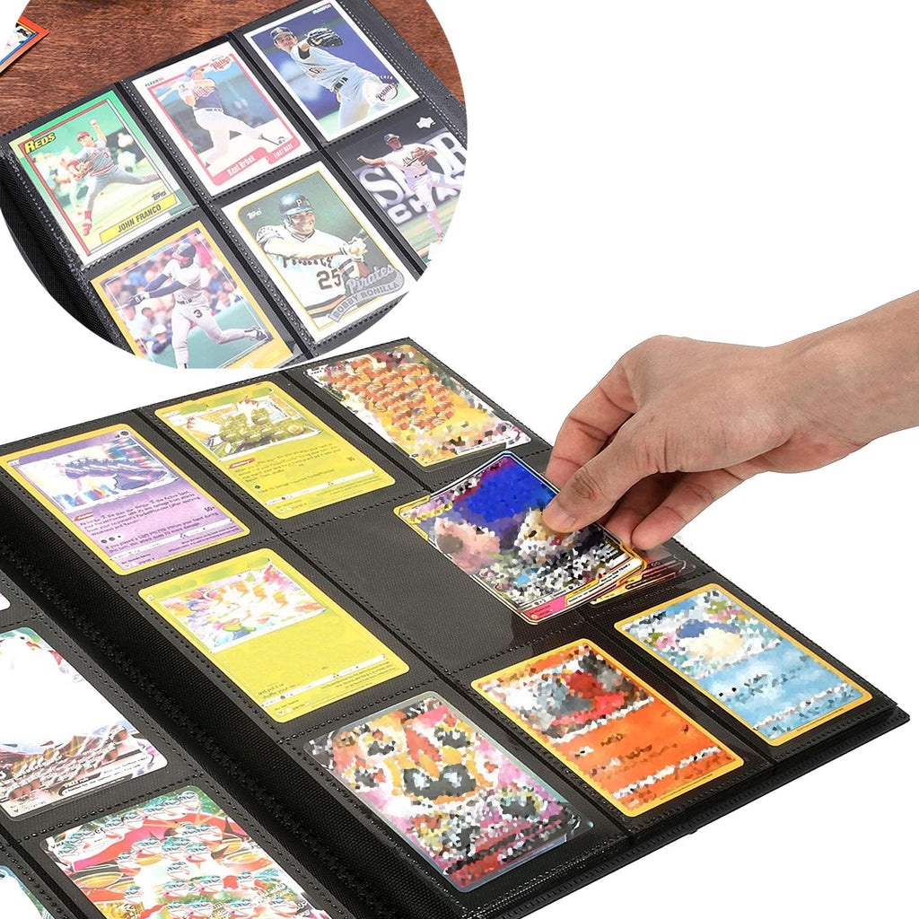 Trading Card Binder Holder, Sports Card Collector Binder Album, 20 Pages, 360 Card Capacity - Black