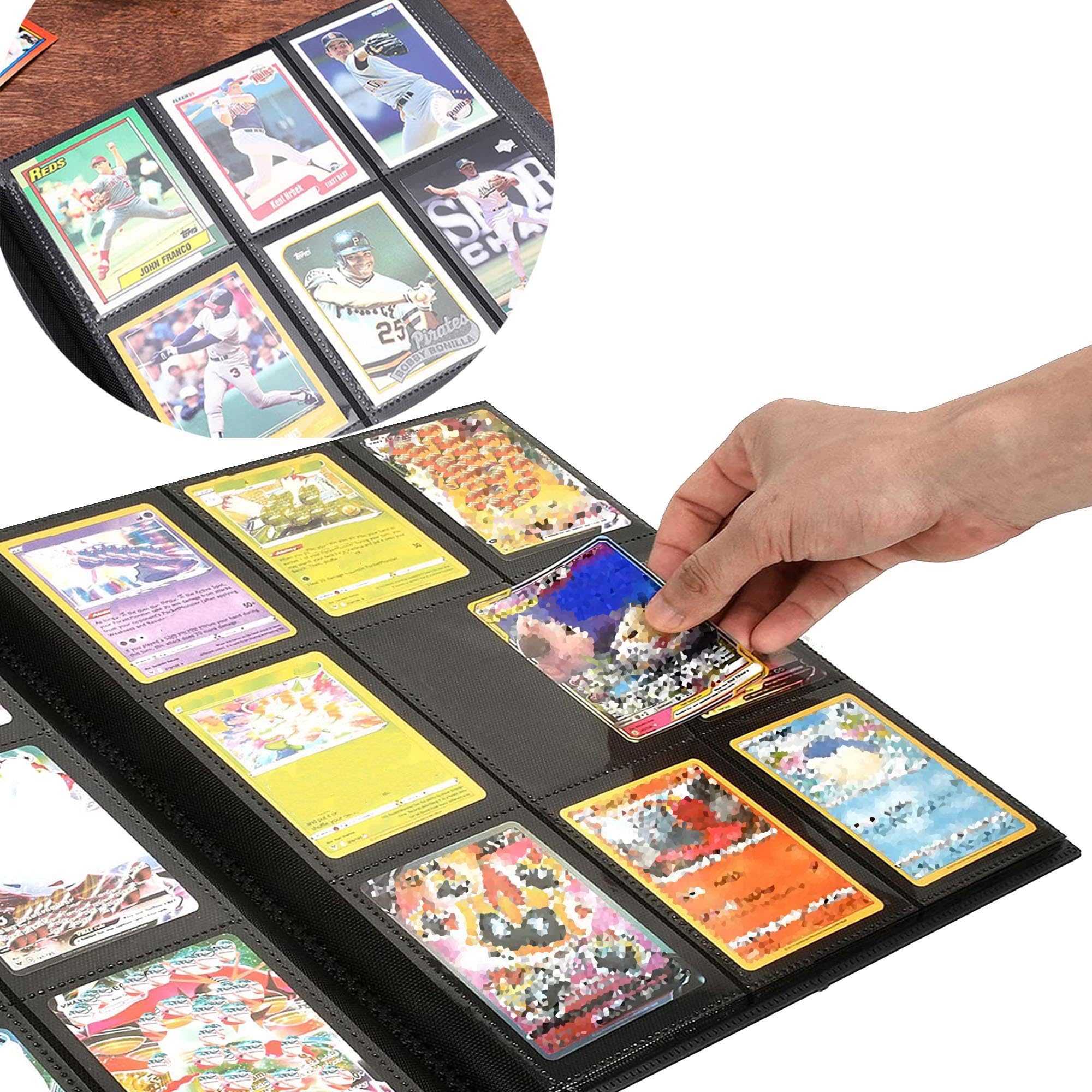 Trading Card Binder Holder, Sports Card Collector Binder Album, 20 Pages, 360 Card Capacity - Black