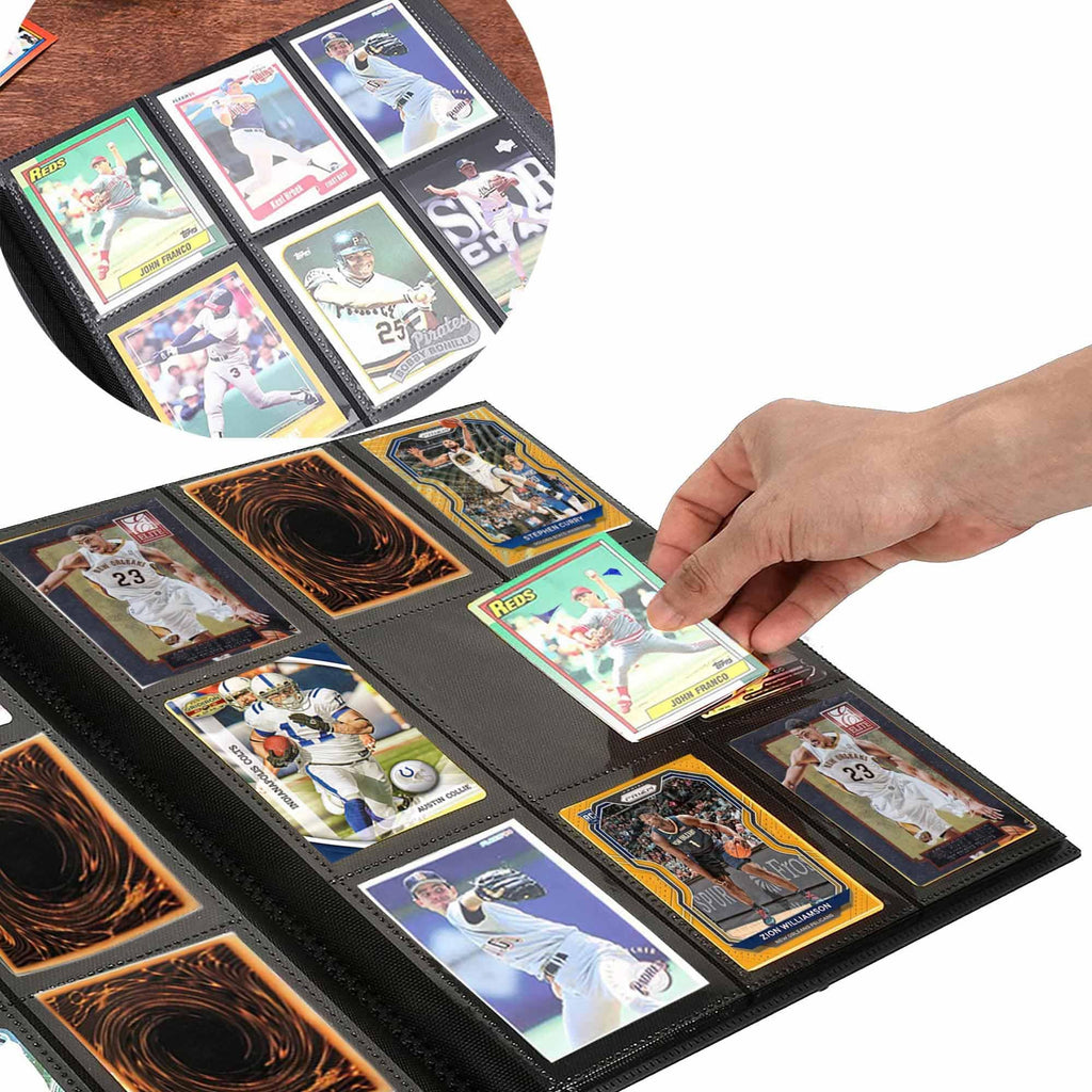 Trading Card Binder Holder, Sports Card Collector Binder Album, 20 Pages, 360 Card Capacity - Black